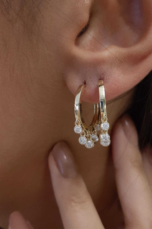 14ct Gold 5-Stone Earrings